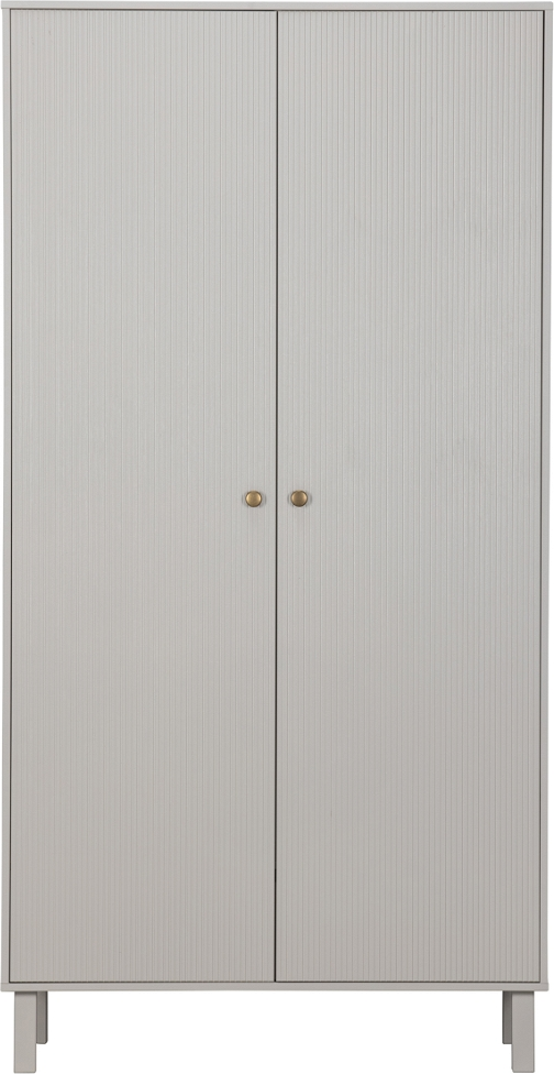 Madu, Klædeskab, grå, H195x53x100 cm, fyrretræ, metal
