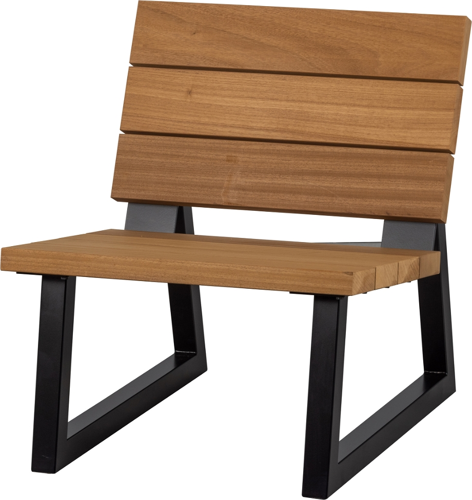 Banco, Udendørs lænestol, natur/sort, H78x68x82 cm, træ, metal