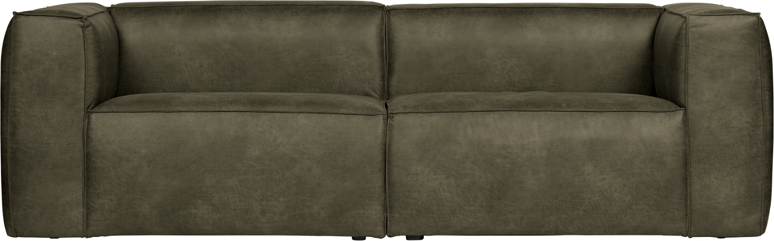 Bean 3,5-personers sofa i læder - Grøn elegance til stuen