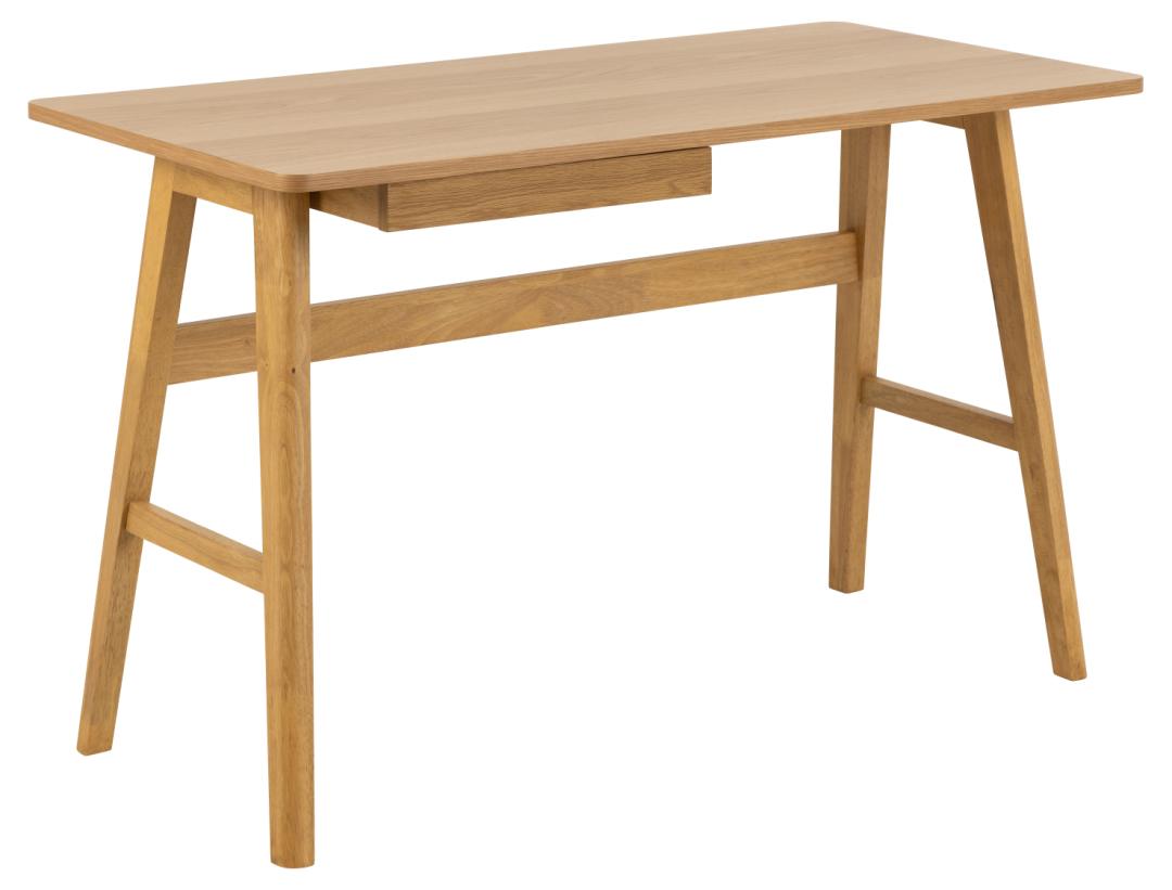 ACT NORDIC Barnett skrivebord, m. 1 skuffe - mat egefiner/mat bejdset eg acryl lak gummitræ (120x60)