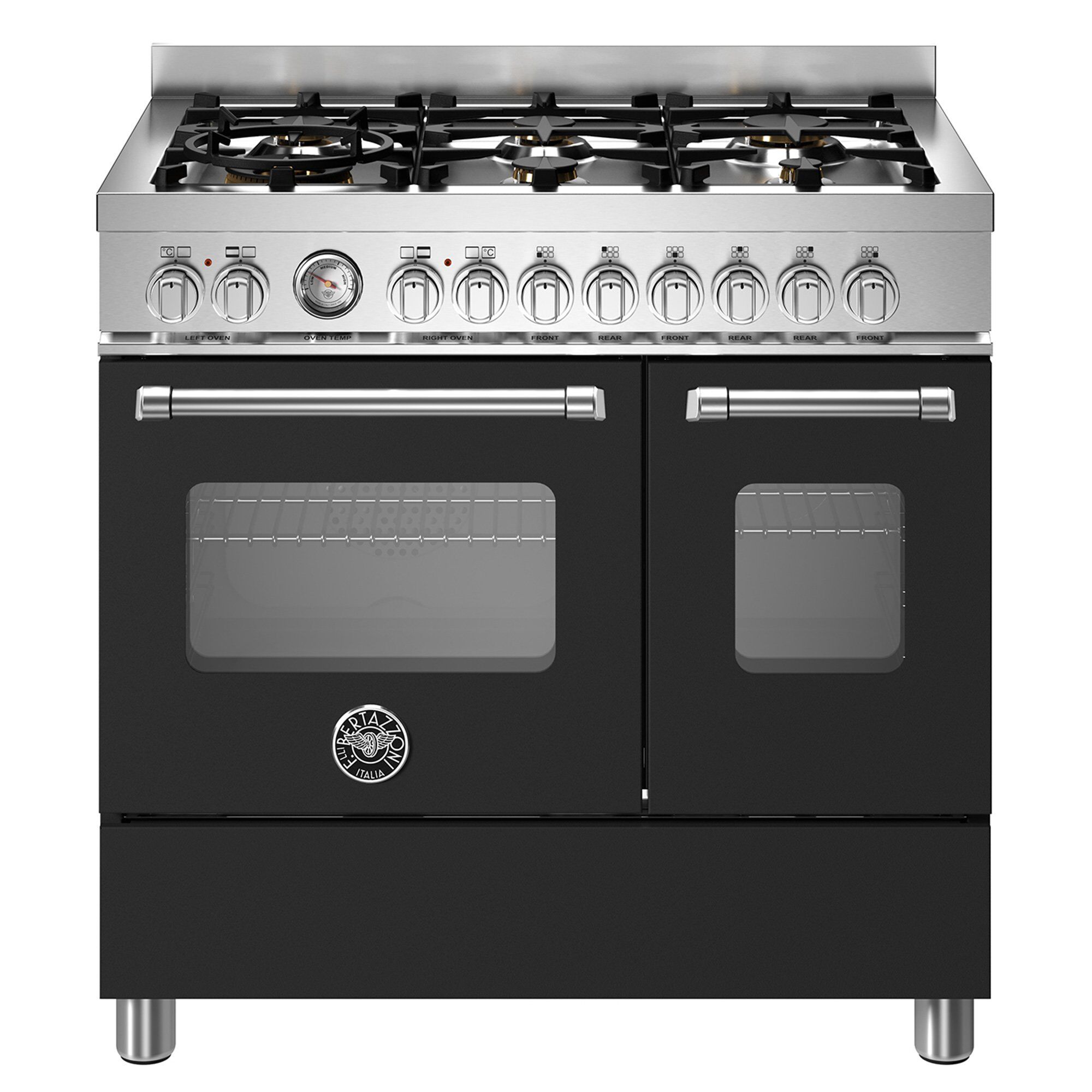MAS96L2ENET Master gaskomfur med dobbeltovn, 90 cm, matsort