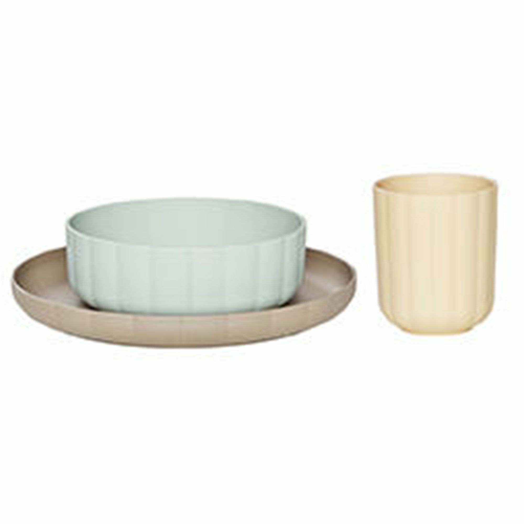OYOY Mini Pullo børneservice 2-dele, mint/taupe
